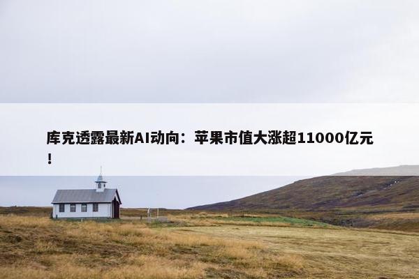 库克透露最新AI动向：苹果市值大涨超11000亿元！