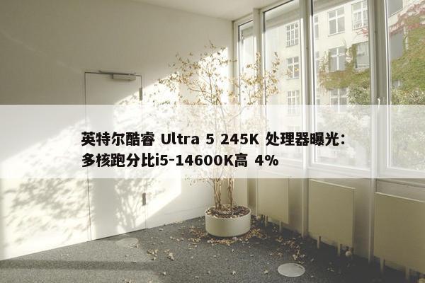 英特尔酷睿 Ultra 5 245K 处理器曝光：多核跑分比i5-14600K高 4%