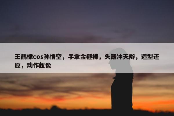 王鹤棣cos孙悟空，手拿金箍棒，头戴冲天辫，造型还原，动作超像